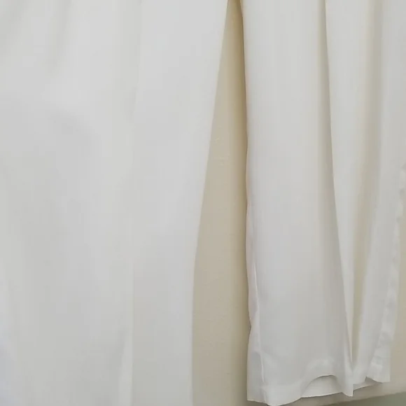 Eileen Fisher Wide Leg White Pleated Trouser Pants Medium - Picture 2 of 8